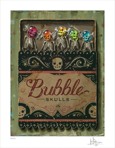 Bubble Skulls, Print